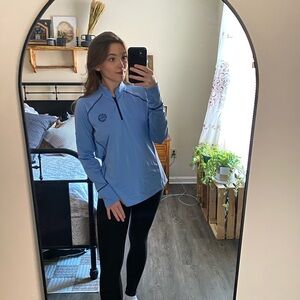 Ralph Lauren RLX Embroidered PGA 1/4 Zip Blue Golf Pullover — Women’s L